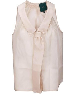 Jejia Semi-Transparent Silk Top - Natural