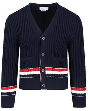 Thom Browne Rwb Cardigan - Blue