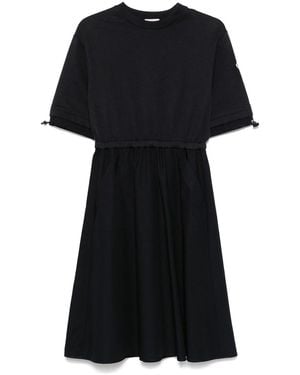 Moncler Short-Sleeved Drawstring Midi Dress - Black