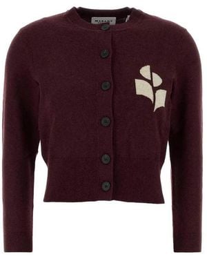 Isabel Marant Newton Cotton-Wool Cardigan - Red