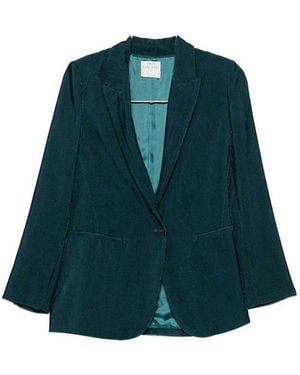forte_forte Velvet Single-Breasted Jacket - Green
