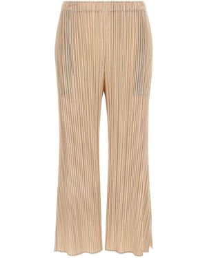 Pleats Please Issey Miyake 'Monthly Colors: July' Trousers - Natural