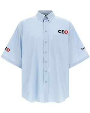 Balenciaga 'Ceo Uniform Logo' Shirt - Blue