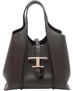 Tod's Borsa Shopping T-Timeless Di Argilla - Nero