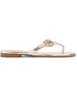 Roger Vivier Strass B Flip Flops - White