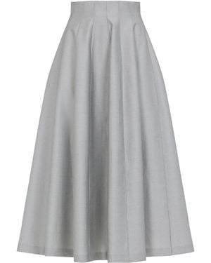 Alberta Ferretti Virgin Wool Midi Skirt - Gray