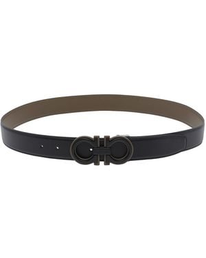 Ferragamo And Gancini Belt - White