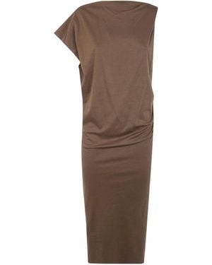 Jacquemus La Robe Drap Midi Dress - Brown