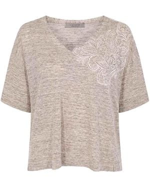 D. EXTERIOR Linen And Lace Jumper - White