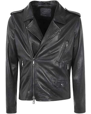 Giorgio Brato Eco Sheepskin Biker Jacket - Black