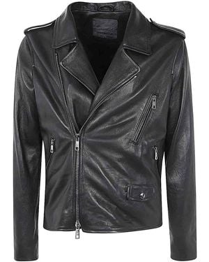 Giorgio Brato Eco Sheepskin Biker Jacket - Black