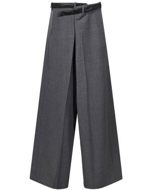 DARKPARK Gaia Wool-Blend Wide-Leg Trousers - Grey