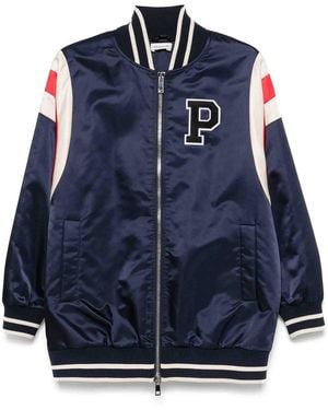 P.A.R.O.S.H. Logo-Patch Bomber Jacket - Blue