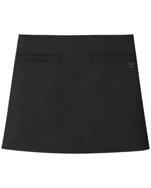 Courreges Logo-Embroidered A-Line Mini Skirt - Black
