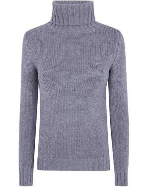 Base London Turtle Neck Jumper - Blue