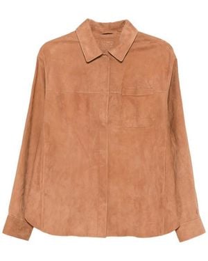 DESA NINETEENSEVENTYTWO Leather Shirt Jacket - Brown