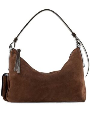Marc Jacobs Dark Leather And Suede Shoulder Bag - Brown