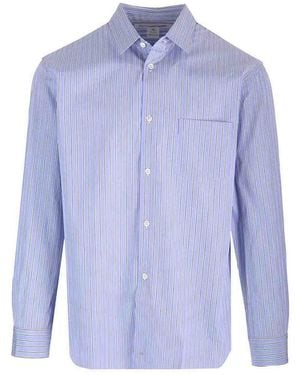 Comme des Garçons Striped Cotton Shirt - Blue