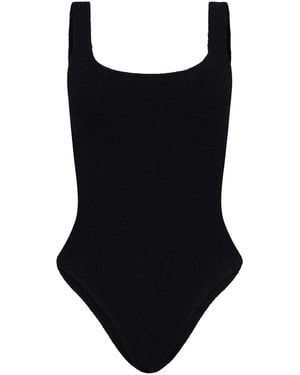 Hunza G One-Piece Swimsuit With Square Neckline - Black