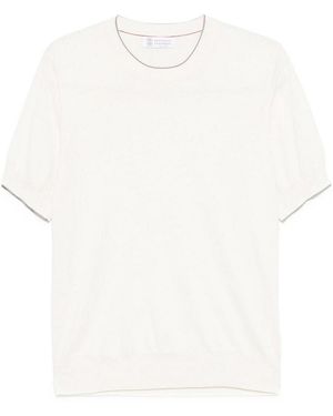 Brunello Cucinelli Fine Knitting T-Shirts - White