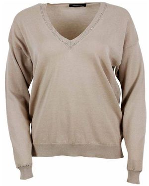 Fabiana Filippi V-Neck Knitted Jumper - Natural