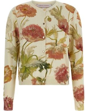 Carolina Herrera Floral Print Cardigan - White