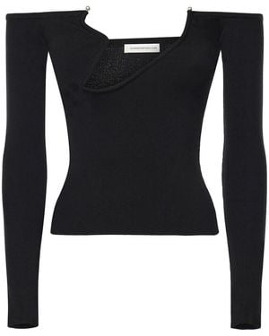 Christopher Esber Odessa Ribbed Knit Top - Black