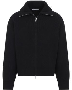 Studio Nicholson Sandos Rib Zip Though Sweater - Black