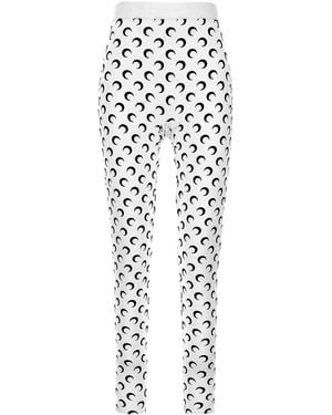 Marine Serre Moon Printed Jersey Leggings - White