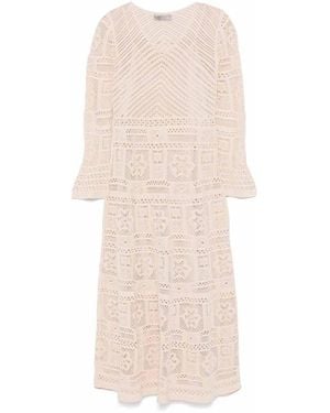 D. EXTERIOR Long Dress With Lace And Slip Dress - Natural