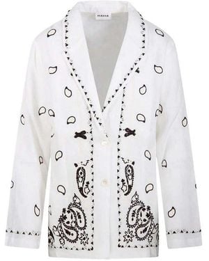 P.A.R.O.S.H. P.A.R.O..H. Beach 26 Embroidered Blazer - White