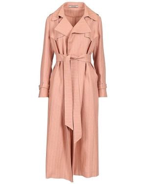 Tagliatore Carola Long Trench Coat - Pink