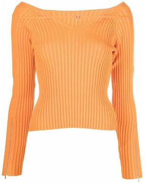 Jacquemus La Maille Oro Ribbed Top - Orange