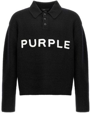 Purple Brand Logo Embroidery Jumper - Black