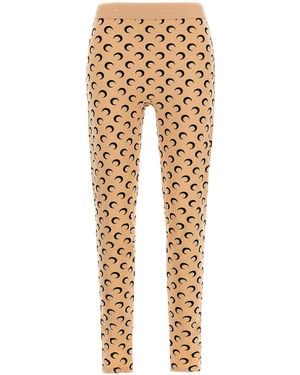 Marine Serre All-Over Moon Print Leggings - Natural