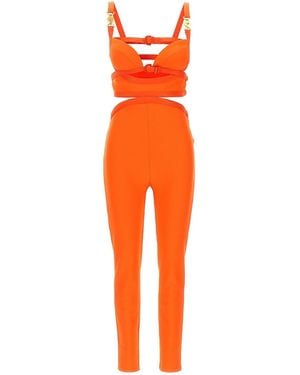 オールインワン・サロペット VERSACE Women Jumpsuits 10119181A086951R900 Orange Versace Jumpsuits and rompers for Women | Online Sale up to