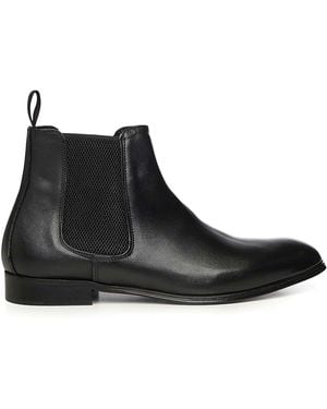 Giuliano Galiano Finish Leather Ankle Boot - Black