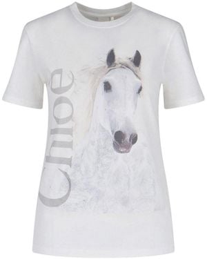Chloé T-Shirt Logo - White