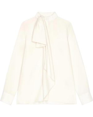 Givenchy Bow-Collar Silk Blouse - White