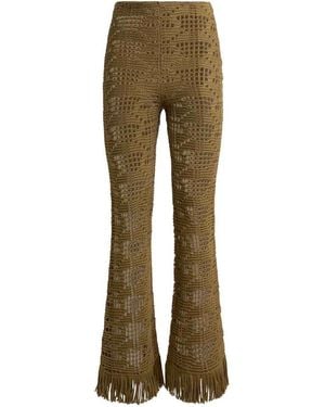 Etro Textured Fringed Trousers - Natural