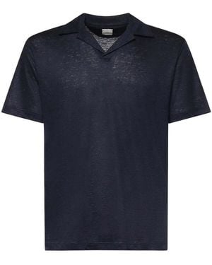 Eleventy Linen Polo - Blue