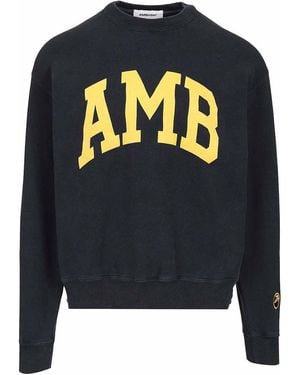 Ambush Long-Sleeve Sweatshirt With Bold Lettering - Blue