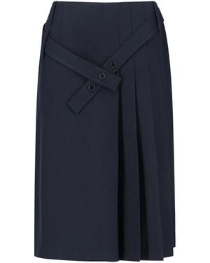 Sibel Saral Virgin Wool Midi Skirt - Blue