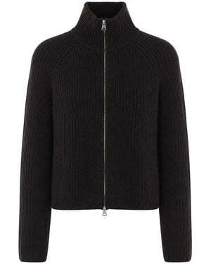 Lisa Yang Dark Oak Sadie Zip Cardigan - Black