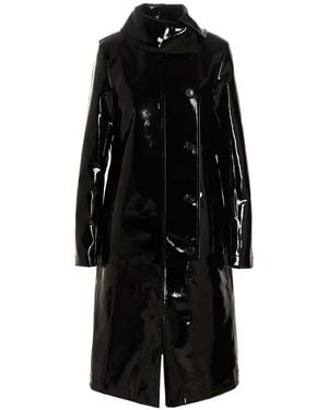 Raf Simons Logo Trench Coat - Black