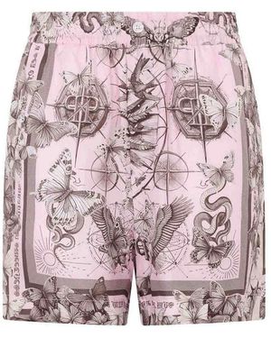 Philipp Plein Shorts With Butterfly Print - Pink