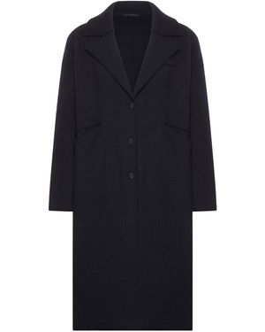 Transit Long Single-Breasted Wool Coat - Blue
