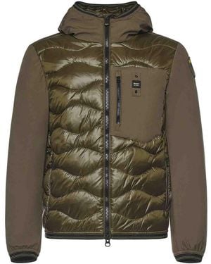 Blauer Padded Down Jacket With Logo - Green