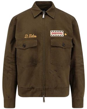 DSquared² Zip-Up Jacket With Logo<Br - Green