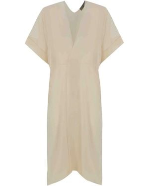 D. EXTERIOR Silk Georgette Duster Coat - Natural